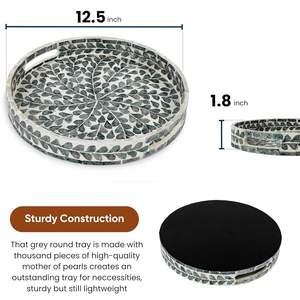 Traditional Handmade Bone Inlay <b>Tray</b> for Snacks <b>Drinks</b> and Home Decor at Low Price Decorative Luxury Look Serving <b>Tray</b> - Product Image 3