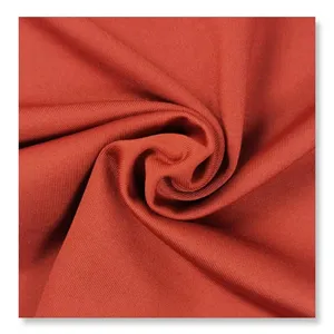Tùy chỉnh nhuộm màu Đỏ 220gsm dty Polyester Spandex chải đơn Jersey vải dệt kim cho hàng may mặc
