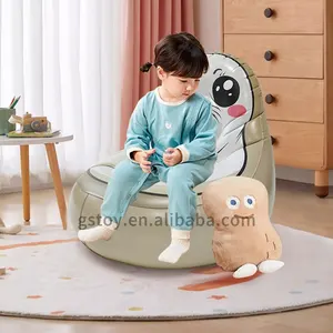 Chaise gonflable de salon personnalisée avec animaux phoques et animaux pour enfants sac de paresseux en PVC canapé gonflable pour bébé