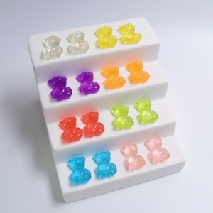 100 Breloques Lumineuses Kawaii en Forme d'Ours Gélifiés pour Slime, Ongles, Résine, Scrapbooking, Artisanat, Décoration de Coque de Téléphone, DIY - Product Image 1