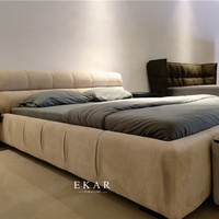 Meubles de chambre à coucher au Design italien moderne, tête de lit rembourrée, cadre de lit doux, lit de créateur King Size