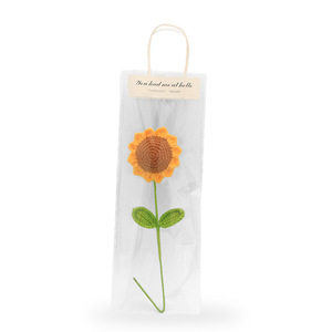 Flores artificiales de ganchillo hechas a mano, decoraciones de girasoles, regalos para el Día del Maestro, ramos de girasoles - Product Image 1
