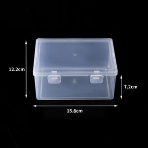 Boîte de rangement rectangulaire transparente en plastique avec couvercle 15x11x7cm pour l'organisation de bijoux et de composants électroniques - Product Image 4