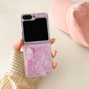 เคสมือถือ zflod 5สไตล์ INS สำหรับ flip6 <span class=keywords><strong>Z</strong></span> เคสโทรศัพท์อีพ็อกซี่สีทึบลายผีเสื้อ W24flip zflip5ซัมซุงเกาหลี - Product Image 5