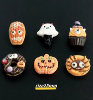 Lot de 100 Breloques d'Halloween en Résine Faite à la Main, Cabochons à Dos Plat de Forme Irrégulière pour Breloques de Chaussures et Gobelets Thème Effrayant