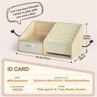 Banc bibliothèque pour enfants, bibliothèque d'angle, organisateur de rangement pour tout-petits, bibliothèque pour enfants avec tiroir pour chambre à coucher, crèche