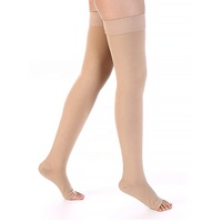 Bas de compression tricotés respirants, à prix abordable, au-dessus du genou, à compression graduée 30-40 mmHg, à bout ouvert, pour varices