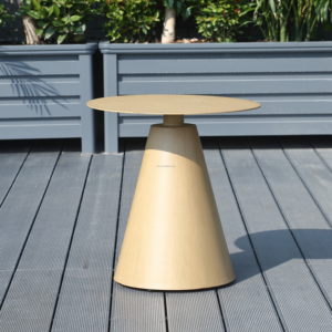 <span class=keywords><strong>Tavolino</strong></span> da Caffè Moderno in Alluminio Verniciato a Polvere per Esterni, Impermeabile, Piccolo Tavolo da Esterno per Bordo Piscina, Progetti Caffè, Colore Legno - Product Image 1