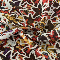 Matériau métallique en gros 100% polyester 75D impression en mousseline de soie avec finition douce et bonne chute