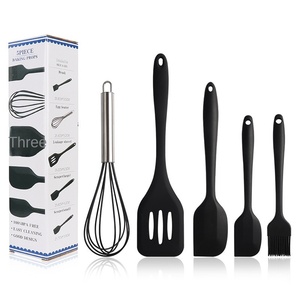 Commercio all'ingrosso 5 pezzi BPA Free antiaderente in Silicone resistente al calore utensile da cucina Set pentole utensili da cucina per <span class=keywords><strong>la</strong></span> cottura <span class=keywords><strong>pasticceria</strong></span> - Product Image 2