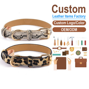 Leopard Snake Print PU Leather <b>Pet</b> <b>Collar</b> Adjustable Cat Neck Strap for Small Medium Dogs Fashionable <b>Pet</b> Accessories for Daily - Product Image 1
