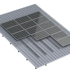 Rel Aluminium dudukan Panel surya, untuk braket pemasangan tenaga surya, rel dudukan Aluminium/braket atap logam tenaga surya