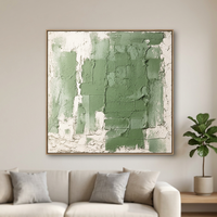 Peinture à l'huile Art Déco peinte à la main sur toile, cadre carré en plastique doré, décoration murale de luxe pour salon, salle à manger, fond de canapé
