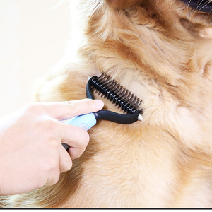 Manufacturer customized dog hair special cleaning artifact hair removal comb <b>pet</b> golden knot knife comb knotting hair <b>brush</b> - Product Image 5