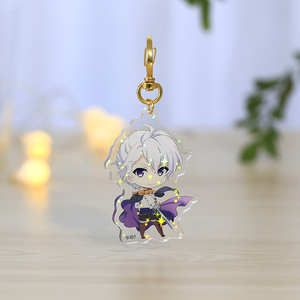 LLavero de plástico al por mayor, colorido llavero dijes de acrílico, llavero de caricatura holo acrílico con llavero - Product Image 5