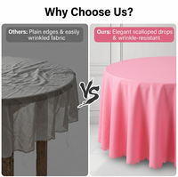 Nappe Circulaire Unie en Fibre de Polyester pour Hôtels, Réunions, Mariages et Banquets (Vente en Gros)