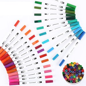 Paquete de 60 marcadores de pincel de doble punta de color Fineliner dibujo pintura acuarela arte marcador de pincel de doble cabeza - Product Image 1