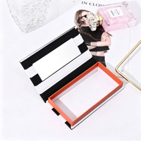 Boîtes à cils en carton haut de gamme couleur douce pour cils entiers, petites boîtes d'emballage rectangulaires en carton avec miroir intégré