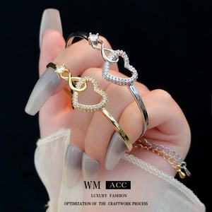 Trendy Casual Elegant High-End Luxury <b>Bracelet</b> for Women Zircon Heartcut Bezel Setting Easy Match Anniversary Buddhist Style - Product Image 3