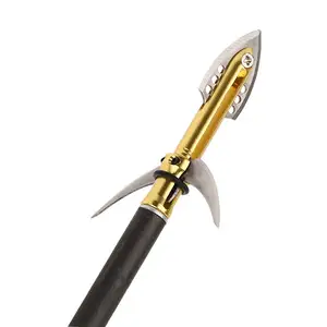 新しいデザインのアーチェリー125グレインブロードヘッド矢印矢印アクセサリー狩猟用の伝統的なブロードヘッド