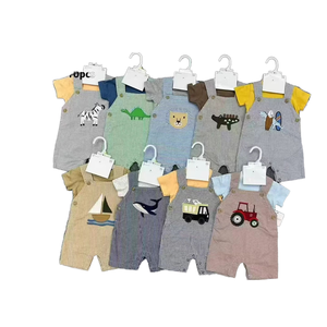 Ensemble de 2 pièces Fairy Realm pour <span class=keywords><strong>garçon</strong></span>, vêtements décontractés d'été, <span class=keywords><strong>salopette</strong></span> à manches courtes en coton 100% uni, fermeture à boutons - Product Image 1