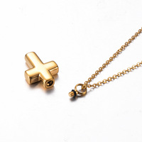 0 Vente en gros de colliers commémoratifs vintage en acier inoxydable avec croix ouverte, pendentifs pour cendres d'animaux de compagnie, médaillon de parfum pour crémation
