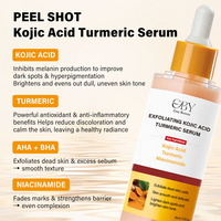 Sérum Exfoliant à l'Acide Kojique et au Curcuma – Soin Anti-Taches, Gommage Doux Visage et Corps, Contrôle du Sébum, Réduction des Pores