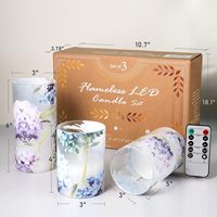 Bougies sans flamme Hortensia Bleu Violet avec télécommande, flamme 3D écologique, pour Diwali, mariage, demande en mariage, décoration de table