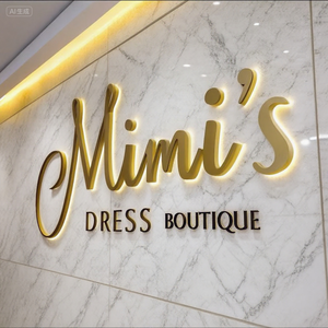 Custom 3D metallo segno Logo lettere d'oro lettere chiare per Business Advertising & direzione clinica e ufficio <span class=keywords><strong>parete</strong></span> segnaletica - Product Image 2