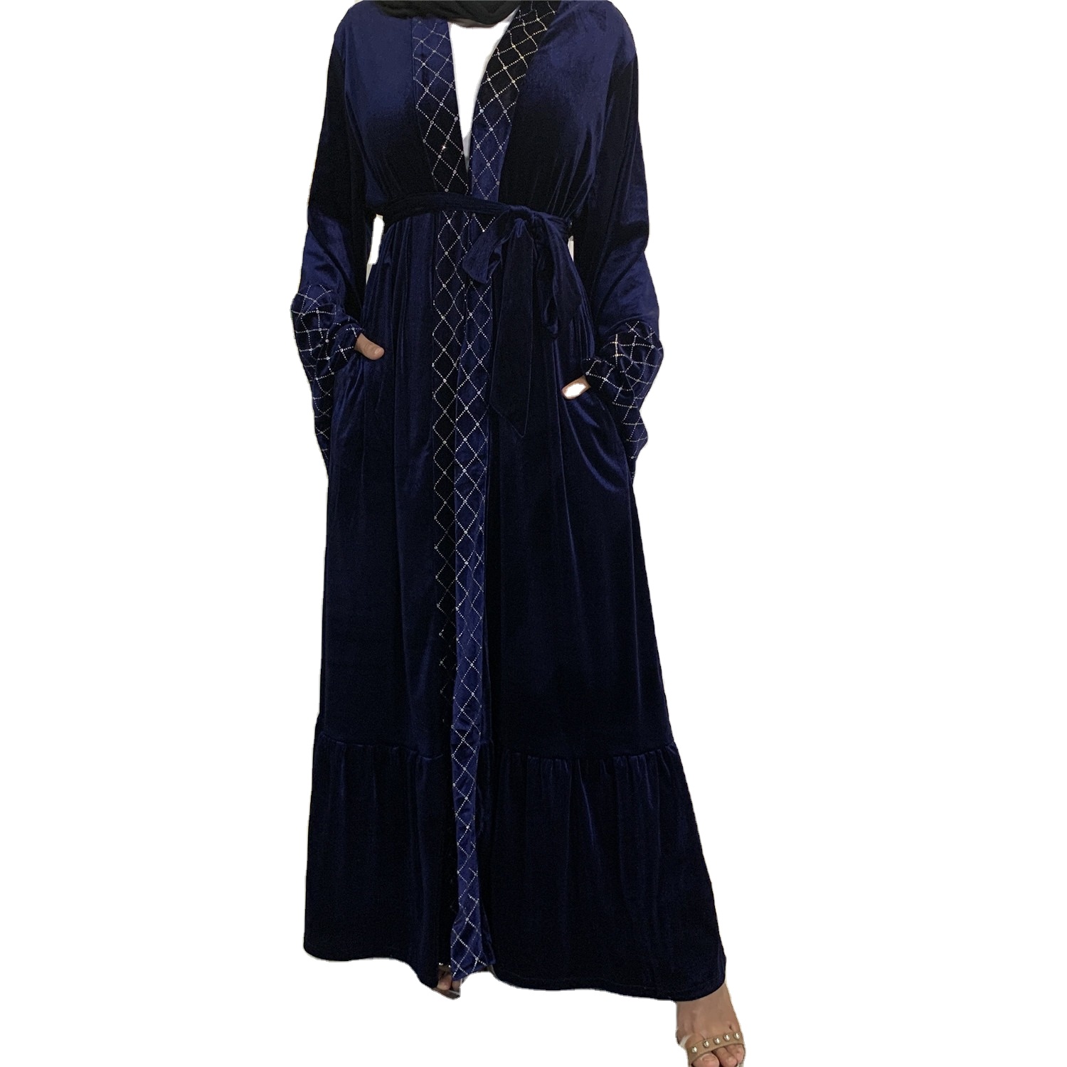 Navy Silver Dress - Elegant Evening Gown with Sequins