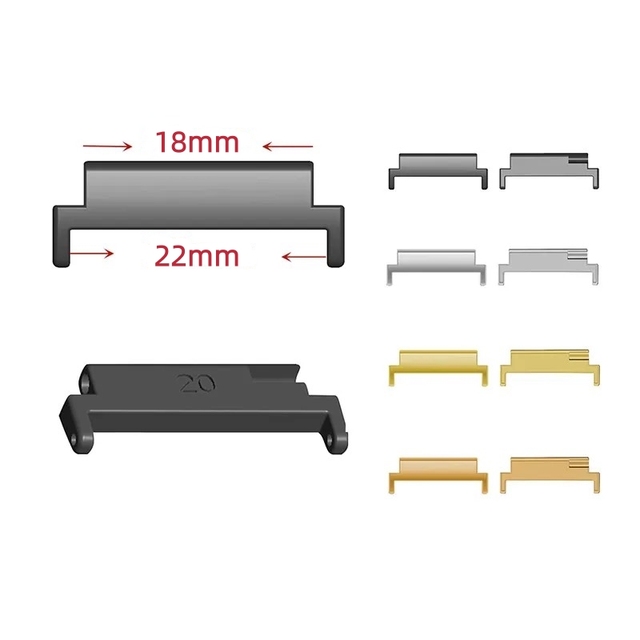 Universal Metal Watch Band Adapter Premium Connection for 18 to 22mm Smartwatches Stainless Steel Set