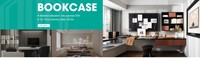 Ensemble de meubles modernes pour chambre d'étudiant comprenant un lit plateforme, une armoire spacieuse, un bureau d'étude offrant des rangements et une zone de travail confortable.
