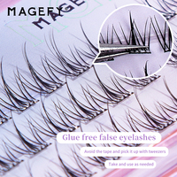 MAANGE Faux cils entiers faits main DIY, auto-adhésifs à presser, en fibres végétales douces et naturelles