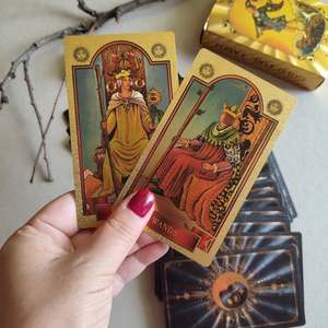 Baraja de Tarot Gold Prophecy Oracle, 78 <span class=keywords><strong>cartas</strong></span>, juego de adivinación con borde dorado y guía - Product Image 4