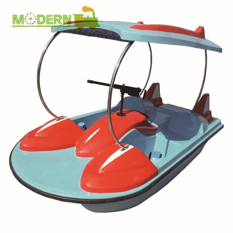4 مقاعد تأجير البلاستيك البحر تستخدم الدراجة سيارة كهربائية الكبار aquatoy المياه الألياف الزجاجية المستخدمة قارب بدواسة للبيع الاطفال مع دواسة