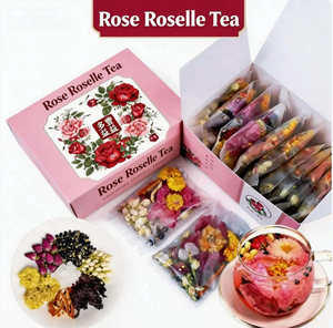 Box Beauty Low Glow Liver Detox Organic Rose Roselle Blooming Herbal Health Tea 10g X10 Tea Bags - Product Image 1