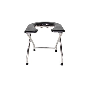 Tabouret de toilette pliant en acier inoxydable Awesom, ouverture en forme de U, capacité de 250 kg, pour personnes âgées et femmes enceintes - Product Image 1