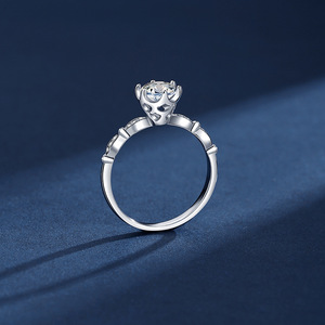 925 Silver Jewelry Factory Direct Sales Custom VVS 1Ct Mossanite Women <b>Rings</b> Lab Grown Diamond Engagement Wedding <b>Ring</b> Sets - Product Image 2