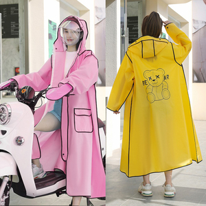 Womens Long Rain Poncho Full Body Coverage Storm Proof Design for Adult Riding Electric Vehicle Battery Car Rain Protection <strong>Gear</strong> - Product Image 4