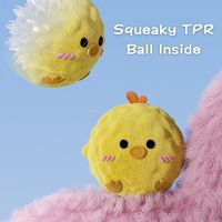 Jouet pour animaux de compagnie durable et résistant aux morsures, balle qui couine en forme d'animal de dessin animé, balle en peluche en forme d'animal pour le soin des dents des animaux de compagnie