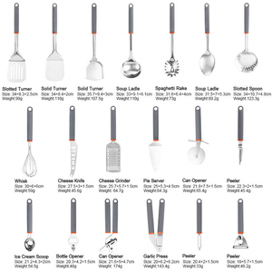 Juego de 19 Utensilios de Cocina de Acero Inoxidable Pulido Antiadherente - Product Image 3