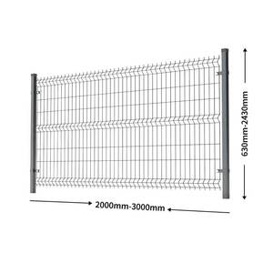 Clôture en treillis métallique <span class=keywords><strong>rigide</strong></span> à panneaux 3D triangulaires, prix usine, pour jardin extérieur, clôture résidentielle, aéroport - Product Image 2