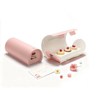 Scatola per Cupcake Rosa Personalizzata Design Ecologico Ingrosso Scatole di Carta Creative ad Arco per Cupcake e Pasticceria - Product Image 2
