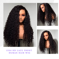 180 densité 24 pouces doux naturel perruque de cheveux humains pré-plumé 13X4 Hd dentelle avant perruques cheveux humains crépus bouclés Double cheveux étirés