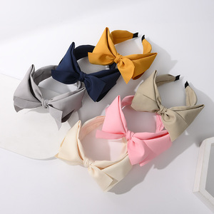 Serre-tête large à nœud 3D couleur unie, style décontracté en tissu, accessoire capillaire pour femme - Product Image 4