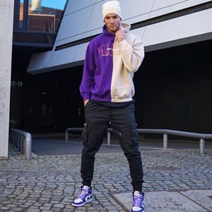 OEM Мужчины свитер; Одежда; Толстовка с капюшоном; Без карманов; Повседневная Уличная одежда пустой изготовленный на заказ логотип контрастных цветов <span class=keywords><strong>Two</strong></span> Tone толстовки без шнура с капюшоном - Product Image 2