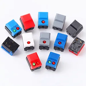 PS01 Momentary Push Button Switch LED Lighting Tactile Single-pole Double Throw Tact Switch 24V DC PA66