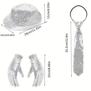 Nouveau Disco Carnaval Tricolore Sequin Chapeau Sequin Top Chapeau Carnaval Décoration Rave Party Chapeau Costume - Product Image 5