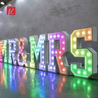 Lettres lumineuses géantes personnalisées pour mariage, décoration de mariage, lettres lumineuses géantes de 4 pieds et 5 pieds, ampoules RGB, enseigne lumineuse