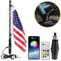 Nouvelle antenne LED universelle à changement de couleur RGB en spirale, contrôlée par application à distance, pour voiture/UTV/ATV, mât de drapeau